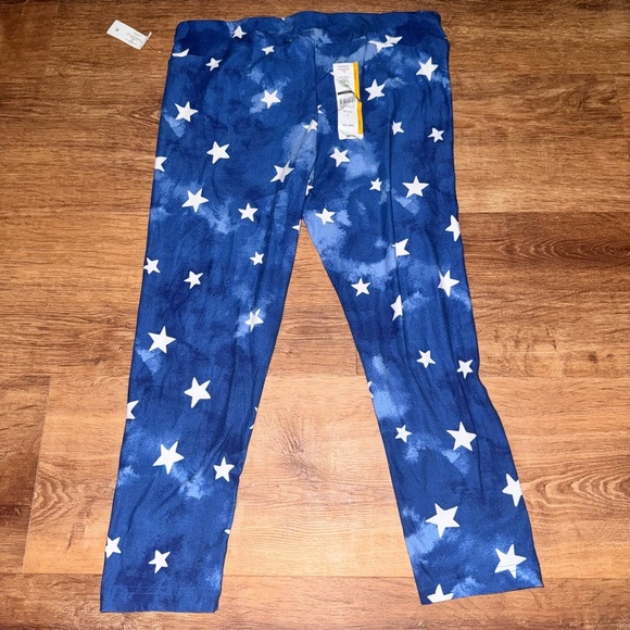 Patriotic American Flag Star Print Capri Leggings L (12-14) Youth NWT - Picture 2 of 6